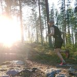 Registered dietitian running in trails in Finland